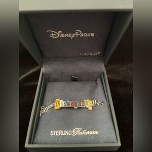 CRISLU Disneyland Marquee BRACELET Disney Exclusive Sterling Silver New With Tag